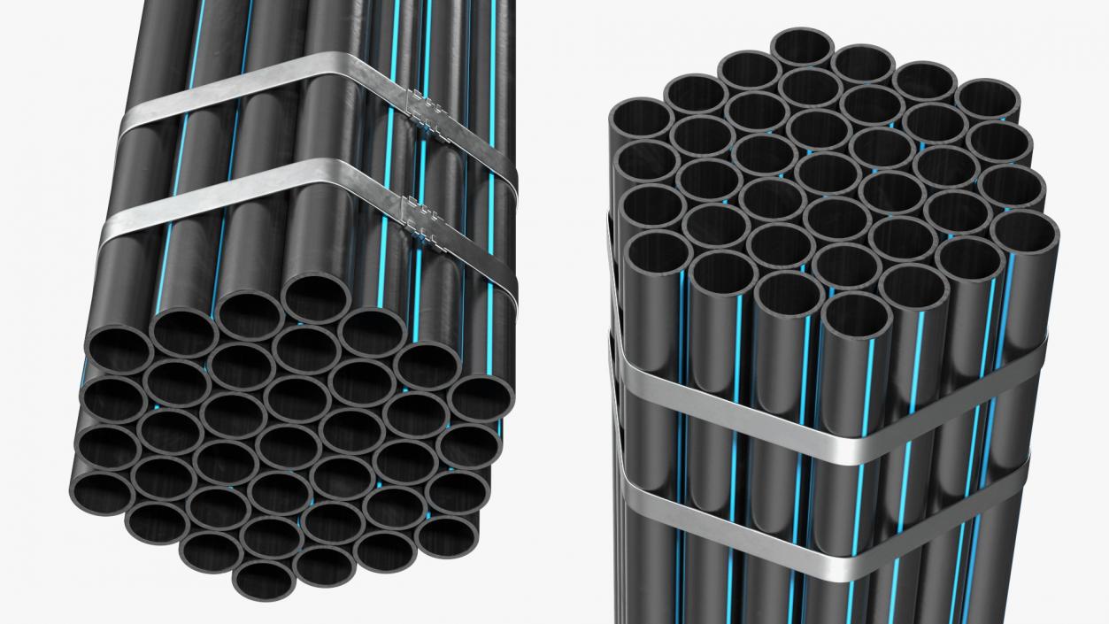 3D Plastic Pipes Bundle 6 Meters 2