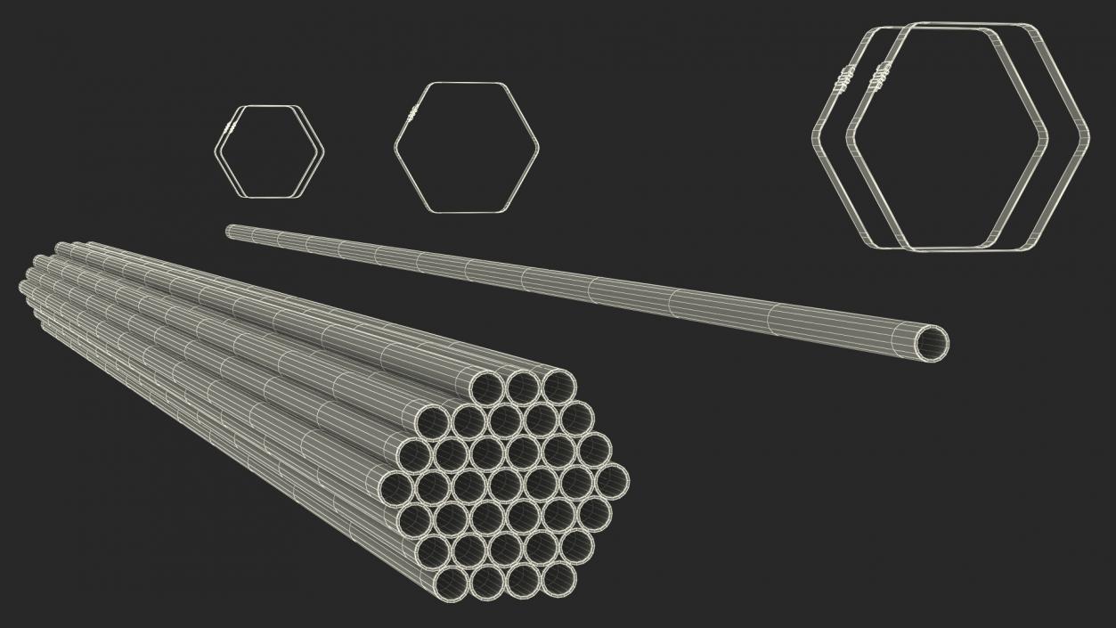 3D Plastic Pipes Bundle 6 Meters 2