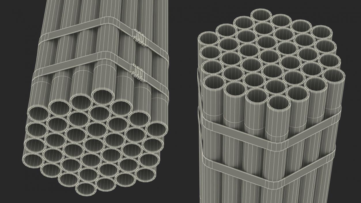 3D Plastic Pipes Bundle 6 Meters 2