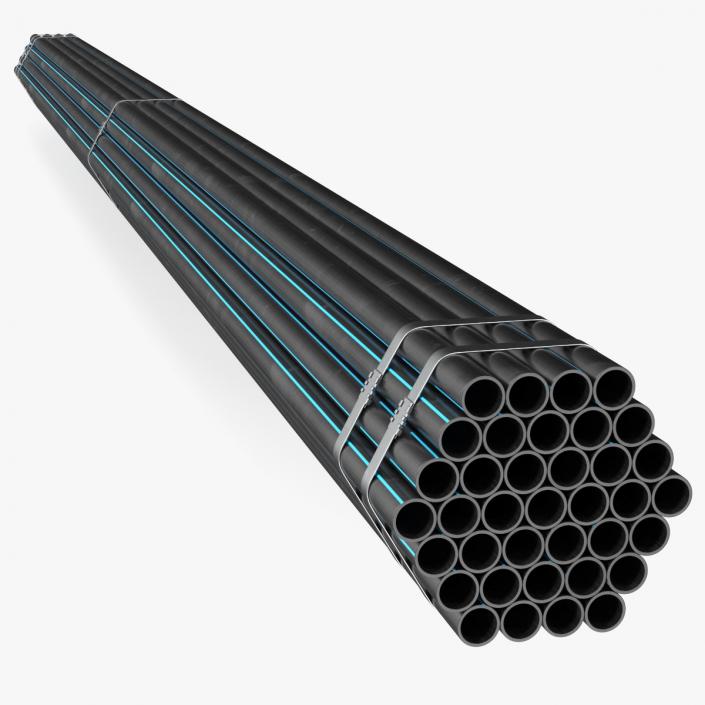 3D Plastic Pipes Bundle 6 Meters 2