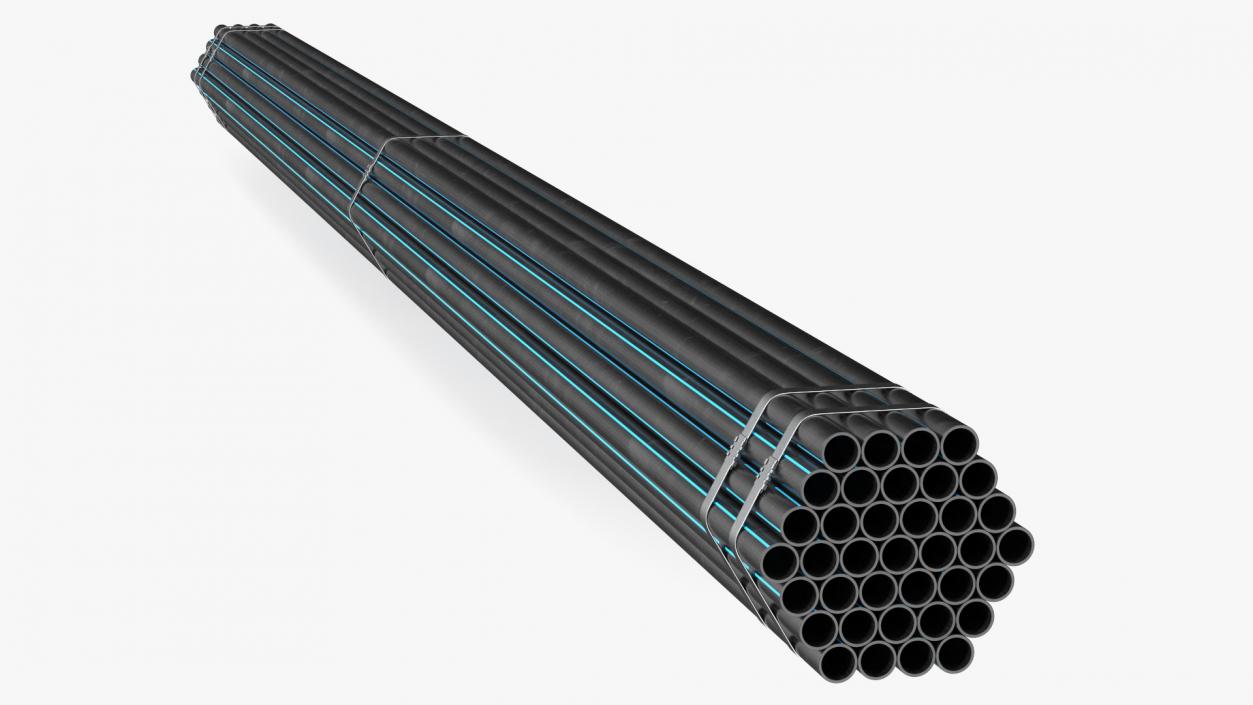 3D Plastic Pipes Bundle 6 Meters 2