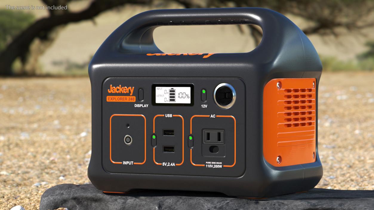 Jackery Power Station with Portable Solar Panel 3D