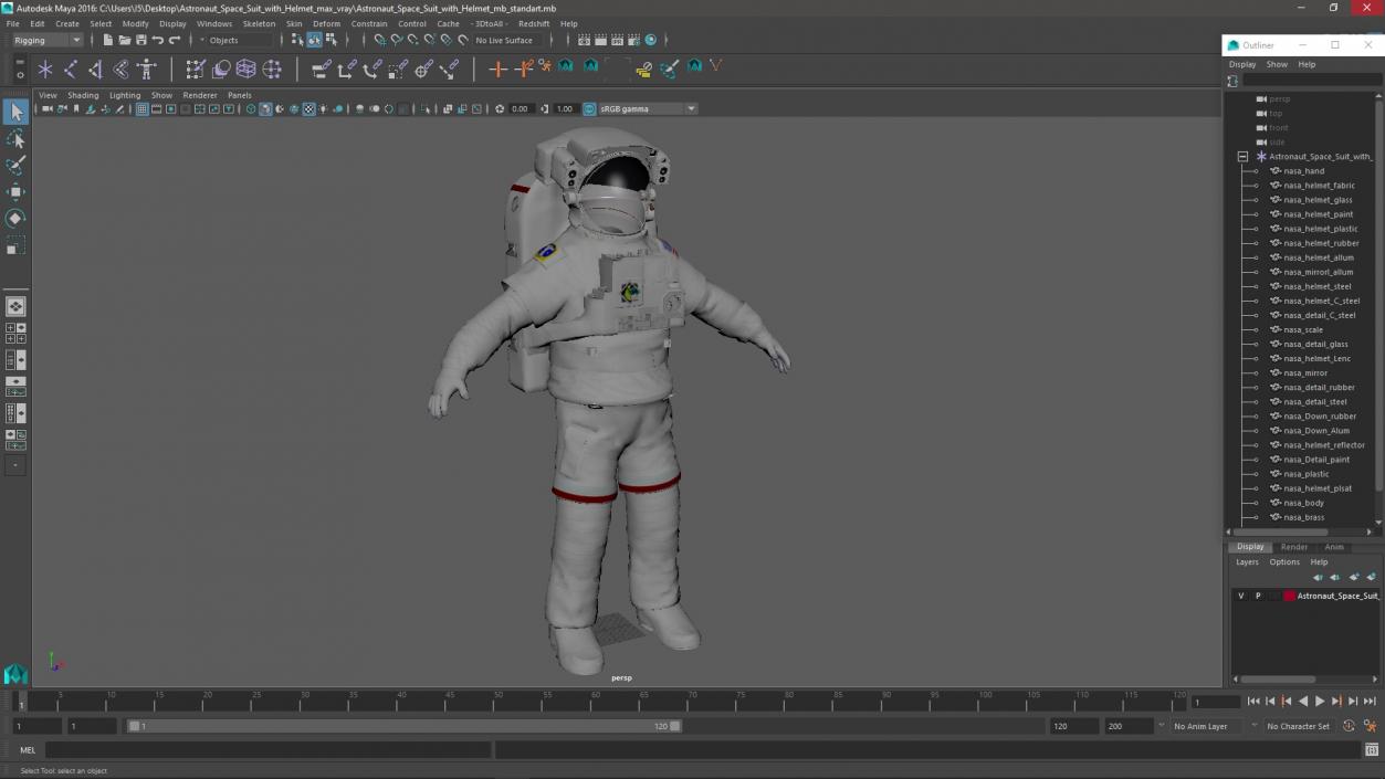 Astronaut Space Suit with Helmet 3D