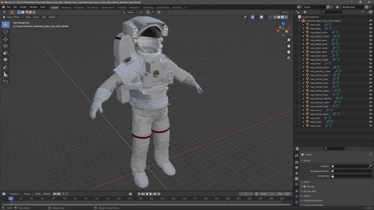 Astronaut Space Suit with Helmet 3D