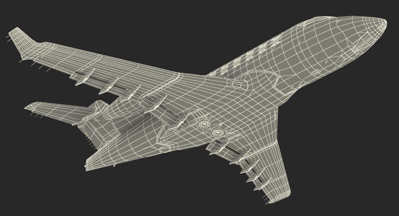 3D Swiss Air Ambulance Jet Bombardier Challenger 604 Rigged