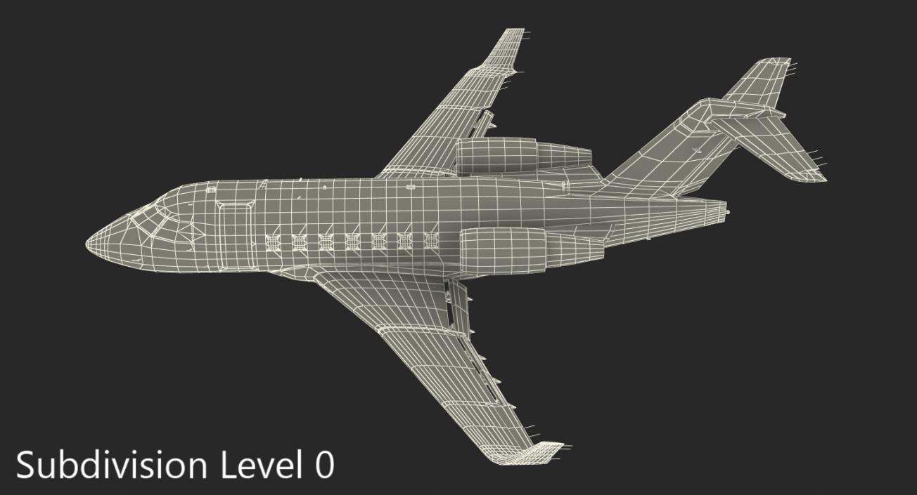 3D Swiss Air Ambulance Jet Bombardier Challenger 604 Rigged