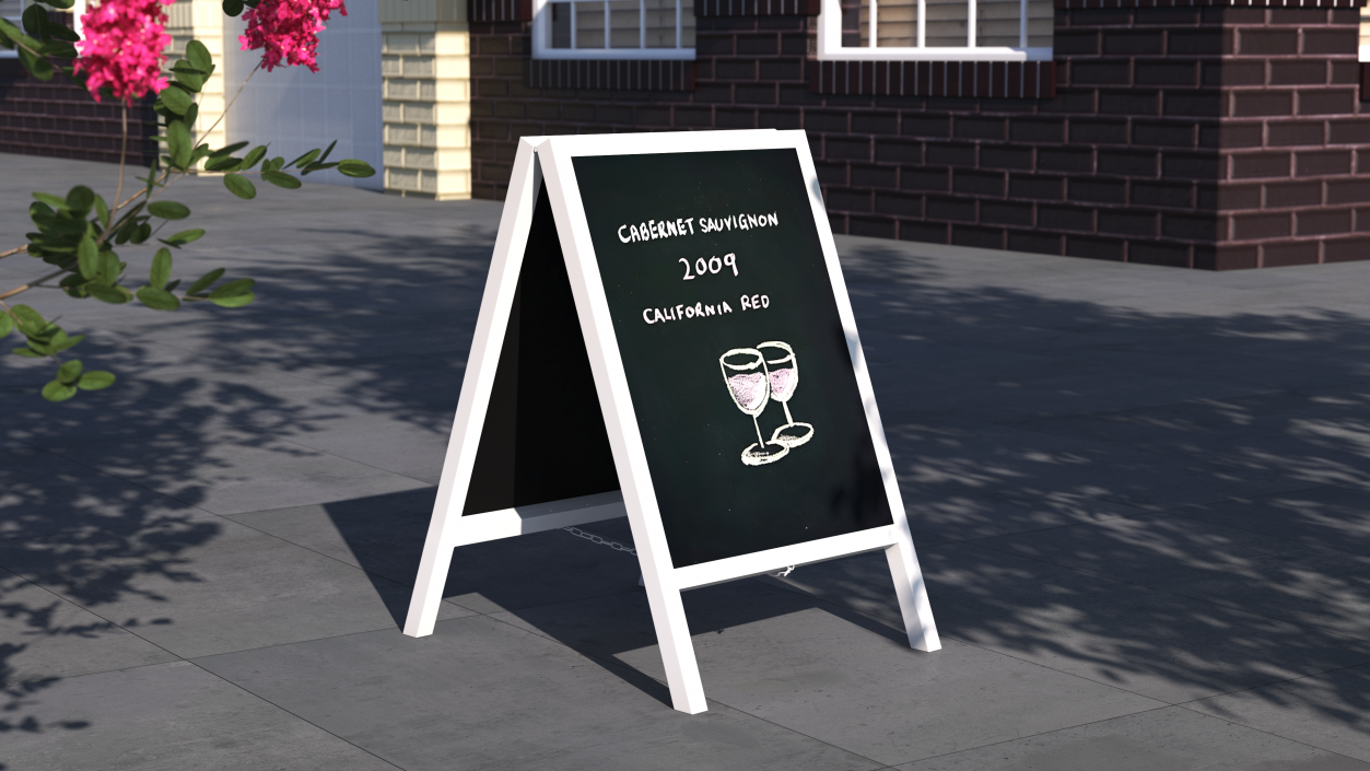 Tall Freestanding Chalkboard Sign White 3D model