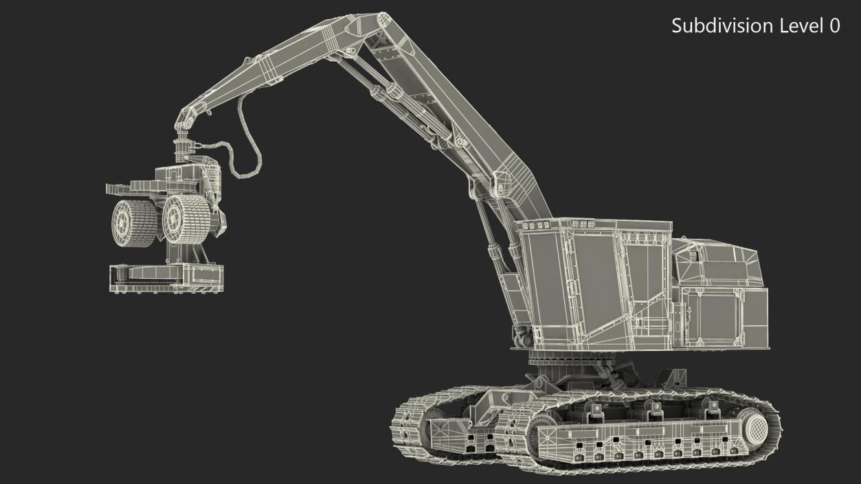 3D Tigercat 855D Tracked Harvester