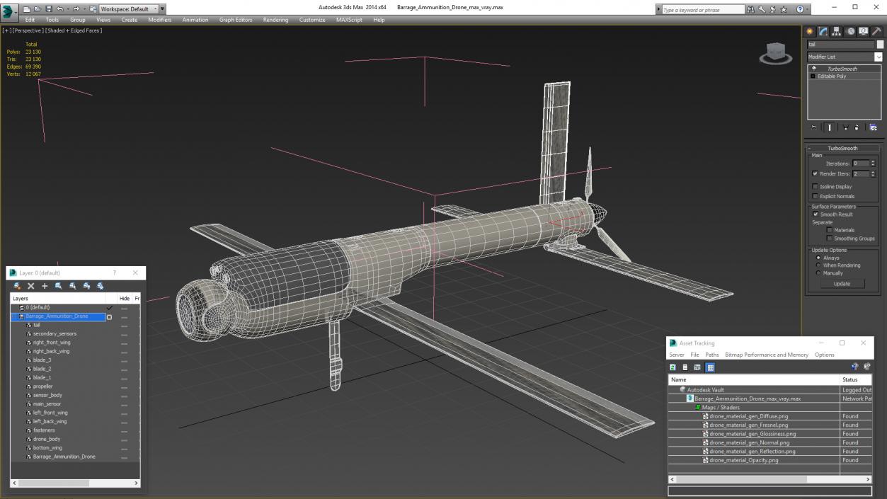 Barrage Ammunition Drone 3D model