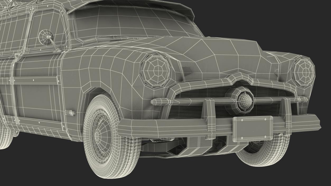 Classic Car with Caravan 3D model