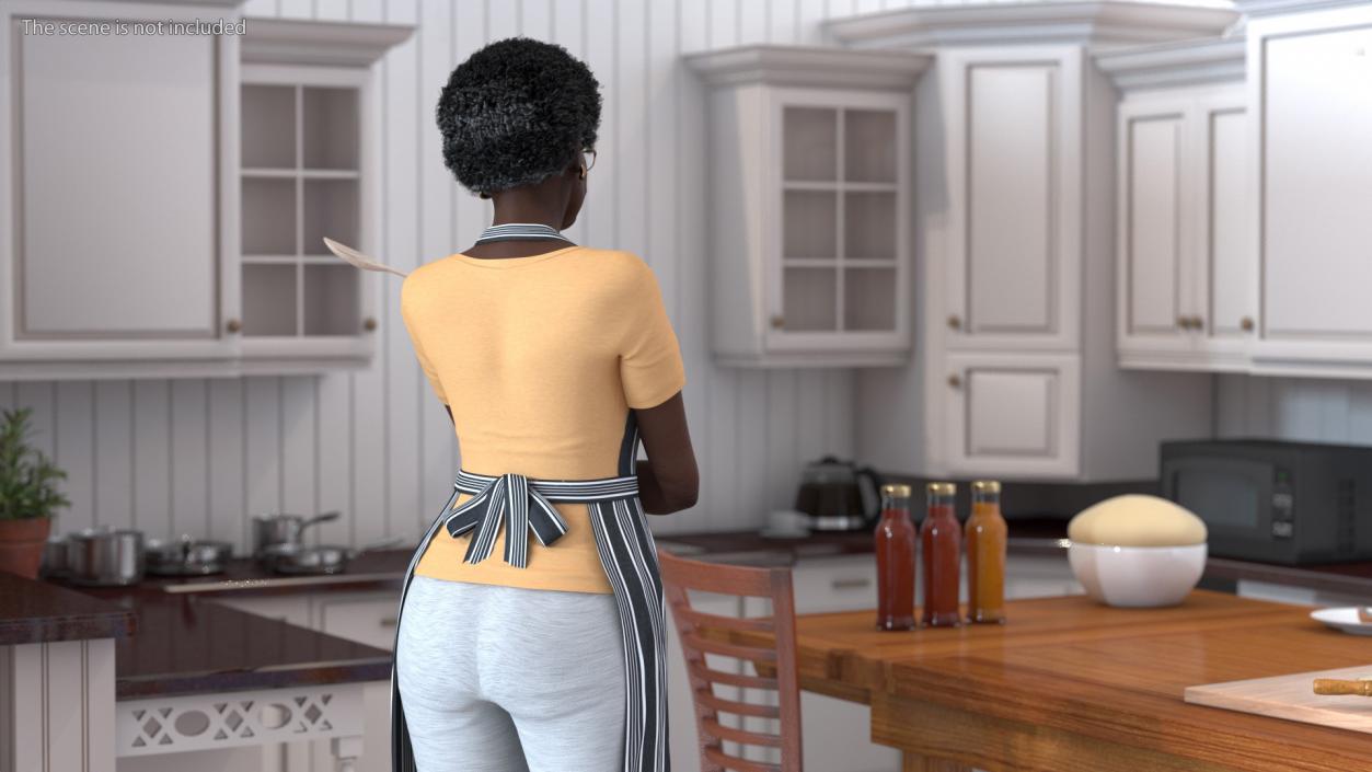 Kitchen Style Afro American Grandma Standing 3D model