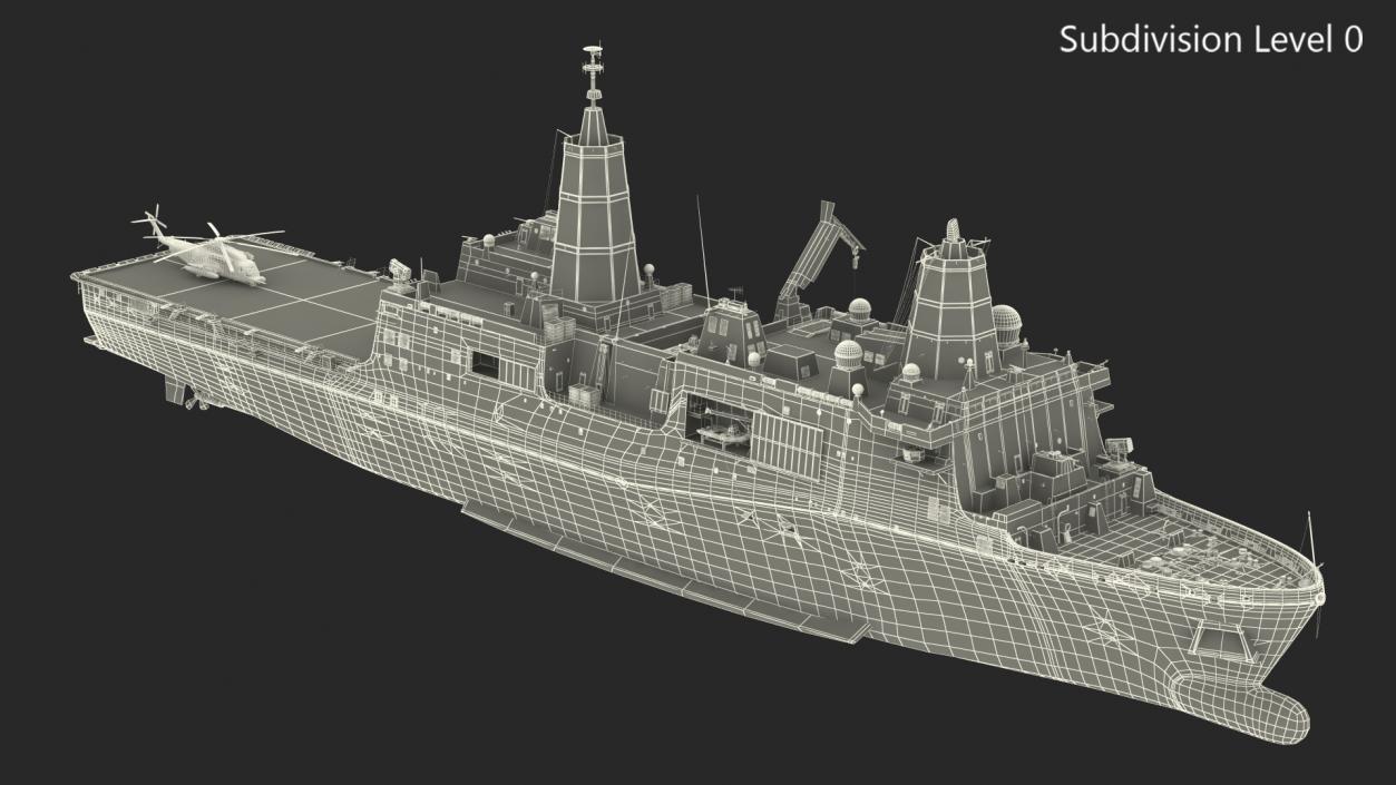 3D San Antonio Class with Sikorsky MH 53 Pave Low