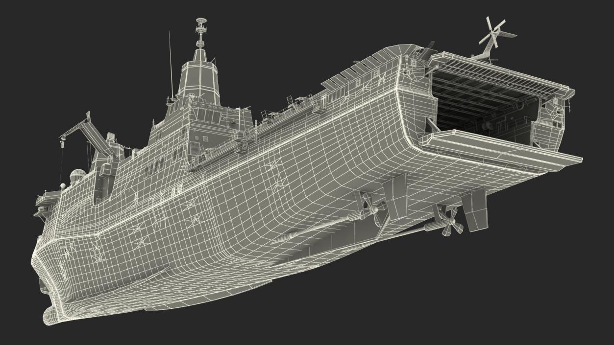 3D San Antonio Class with Sikorsky MH 53 Pave Low