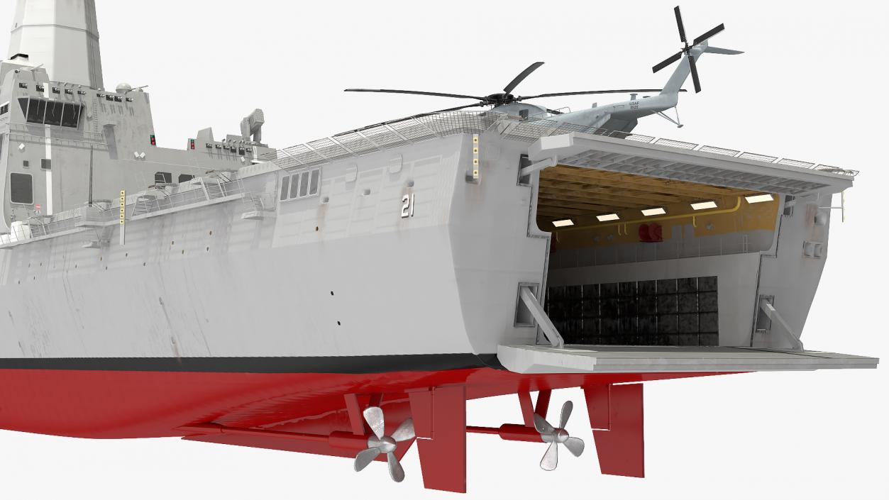 3D San Antonio Class with Sikorsky MH 53 Pave Low