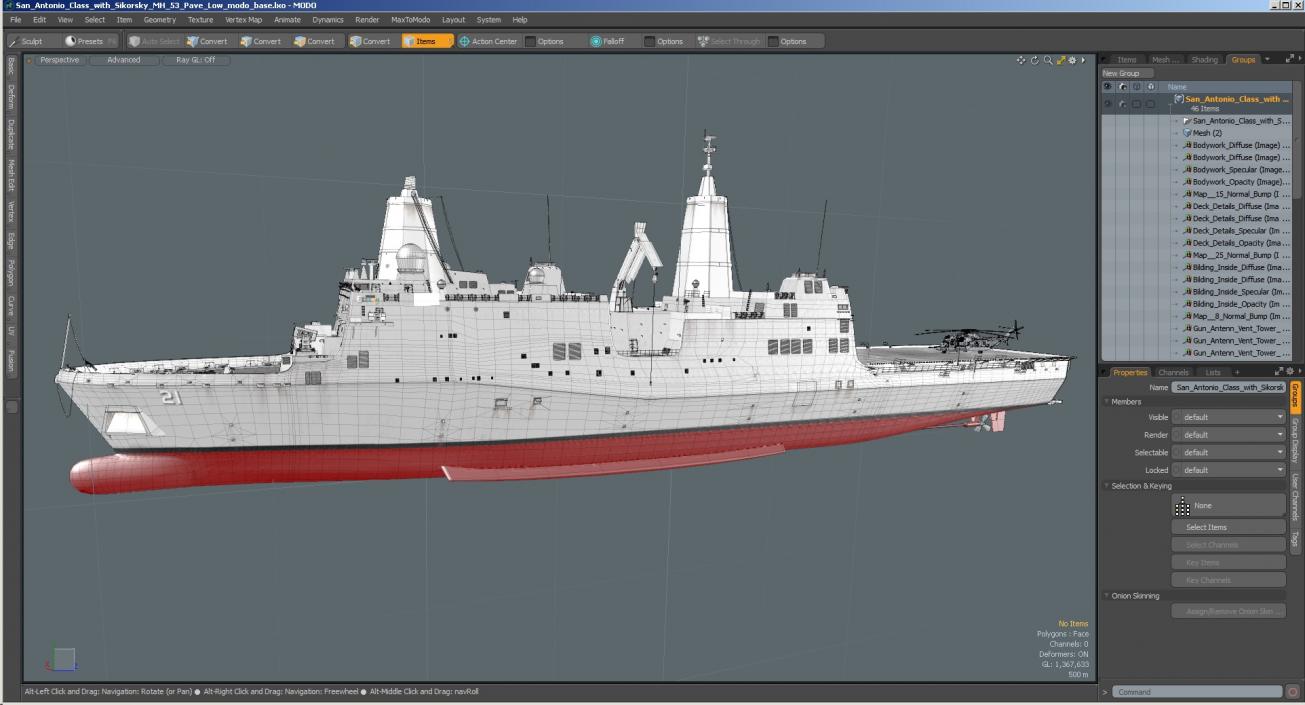 3D San Antonio Class with Sikorsky MH 53 Pave Low