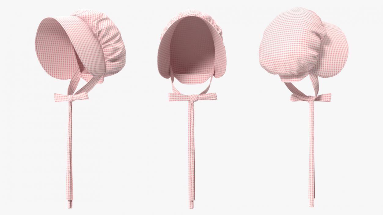 3D Cotton Bonnet Pink model