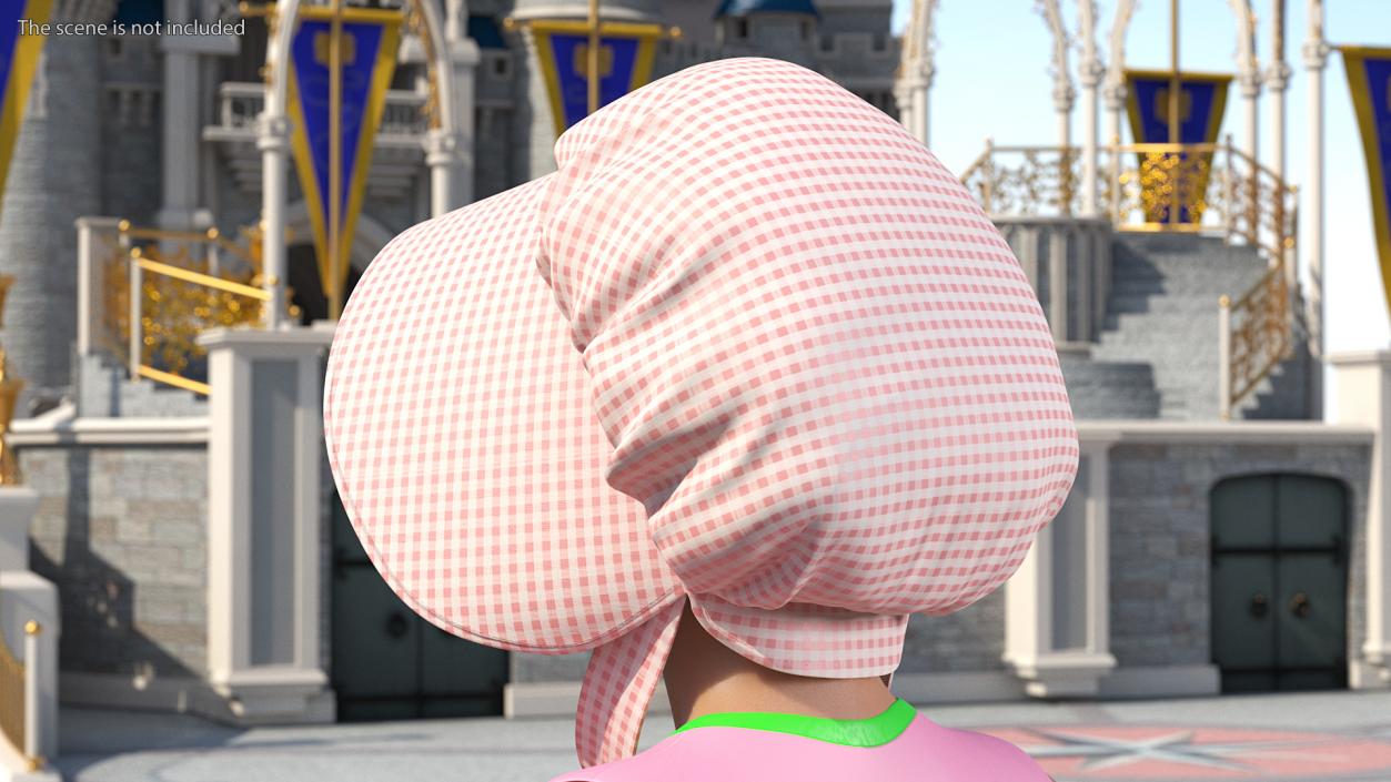 3D Cotton Bonnet Pink model