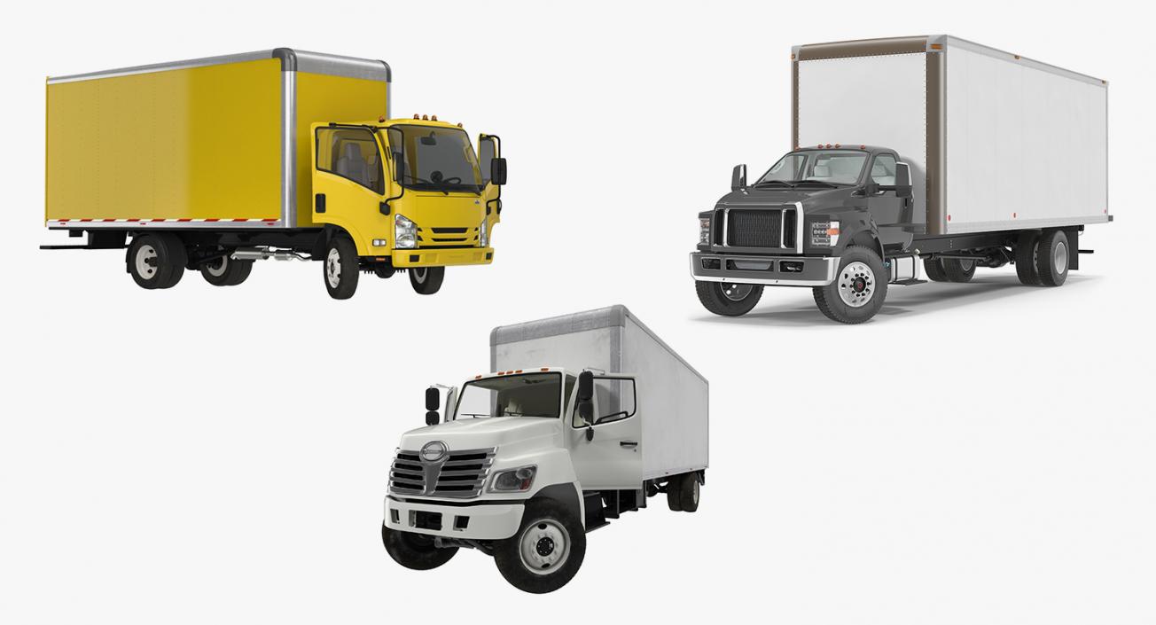 3D Rigged Box Trucks 3D Models Collection model