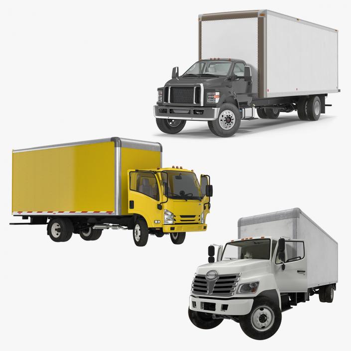 3D Rigged Box Trucks 3D Models Collection model