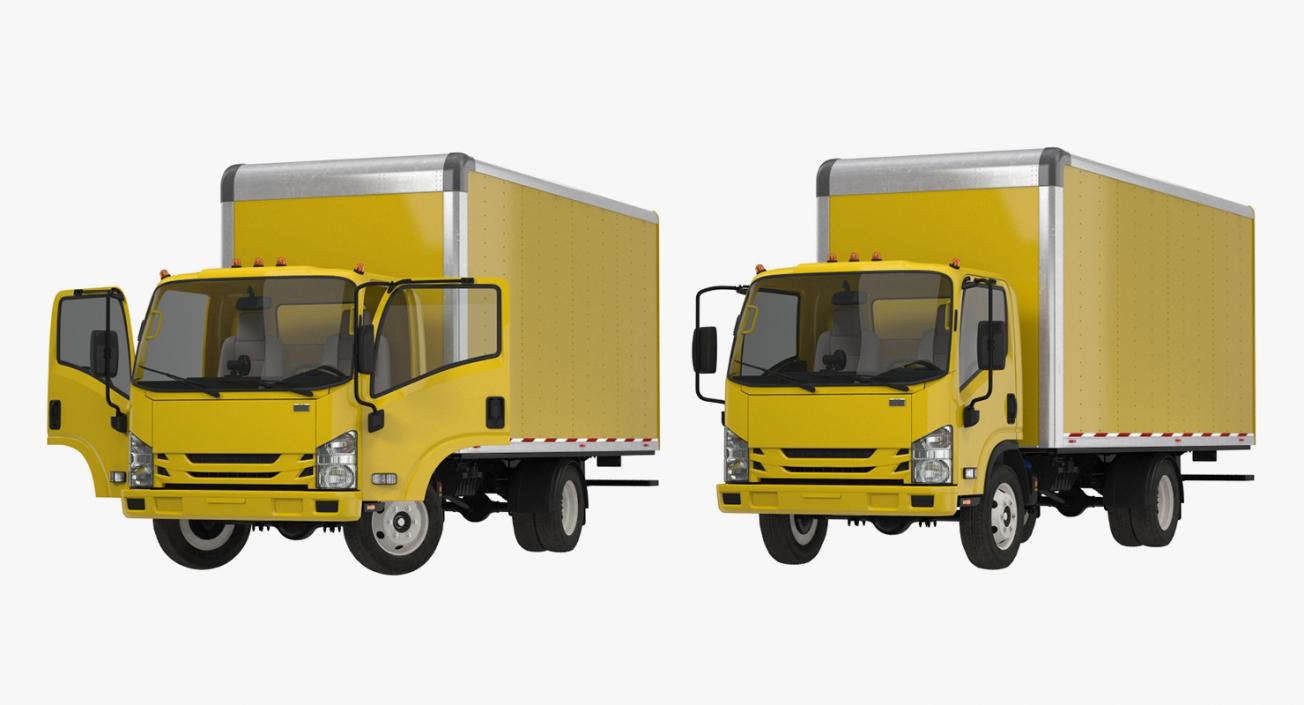 3D Rigged Box Trucks 3D Models Collection model