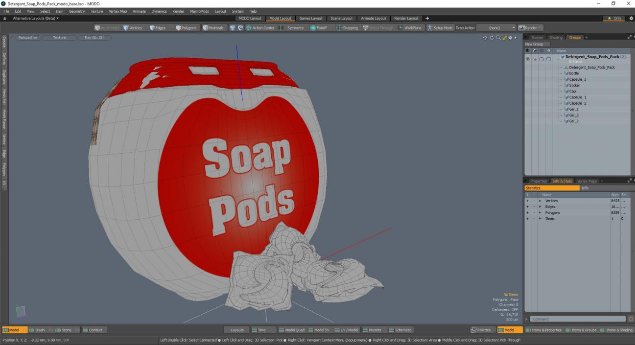 3D Detergent Soap Pods Pack 3