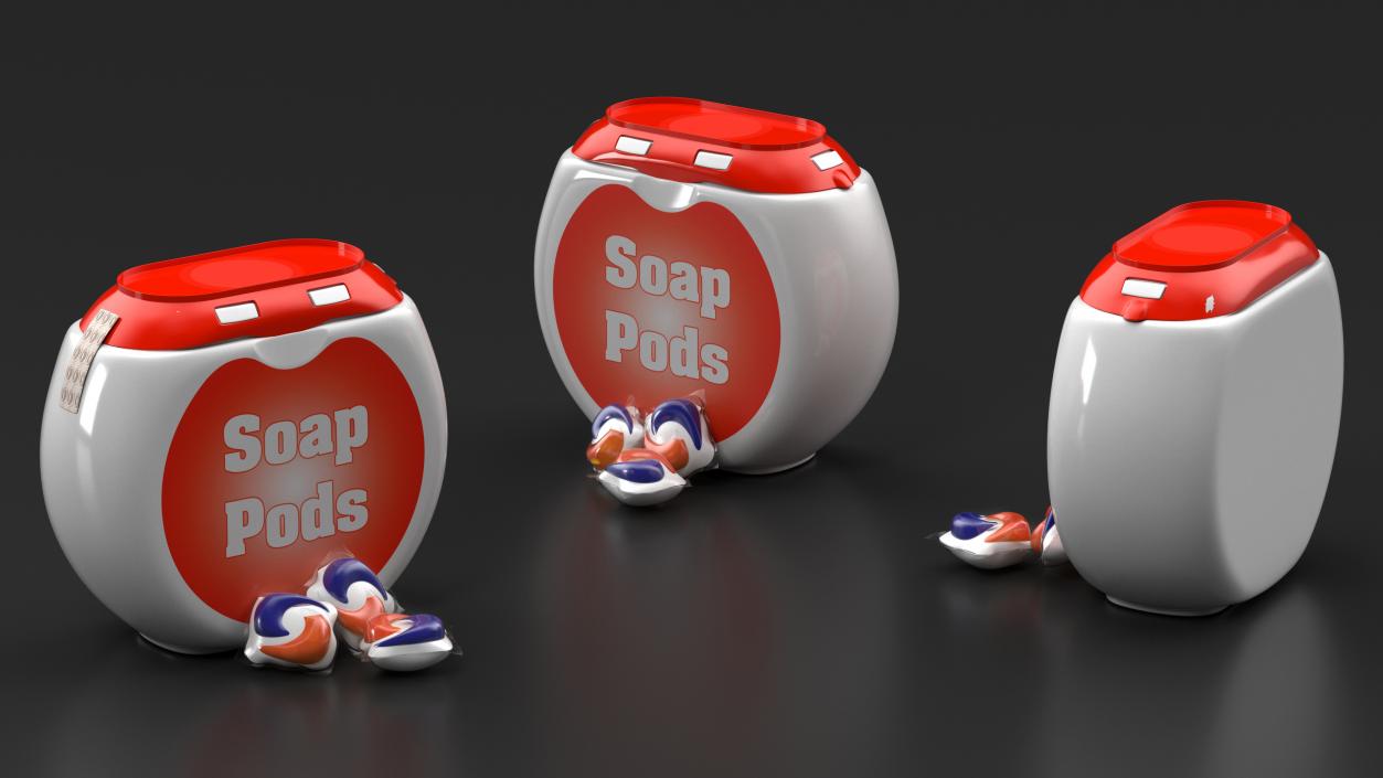 3D Detergent Soap Pods Pack 3