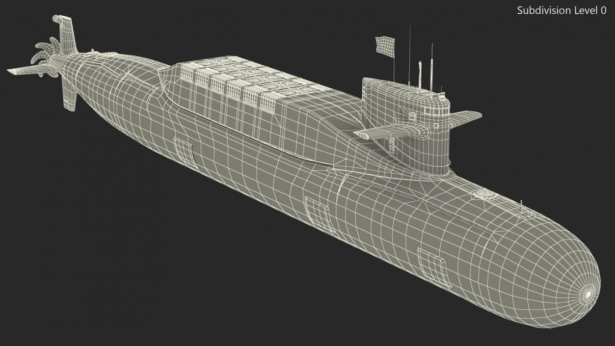 3D Jin Class Ballistic Missile Submarine Type 094 Rigged model