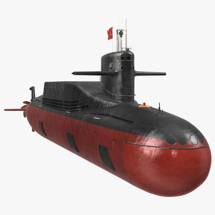 3D Jin Class Ballistic Missile Submarine Type 094 Rigged model