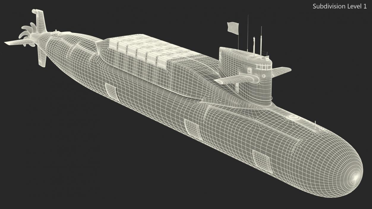 3D Jin Class Ballistic Missile Submarine Type 094 Rigged model