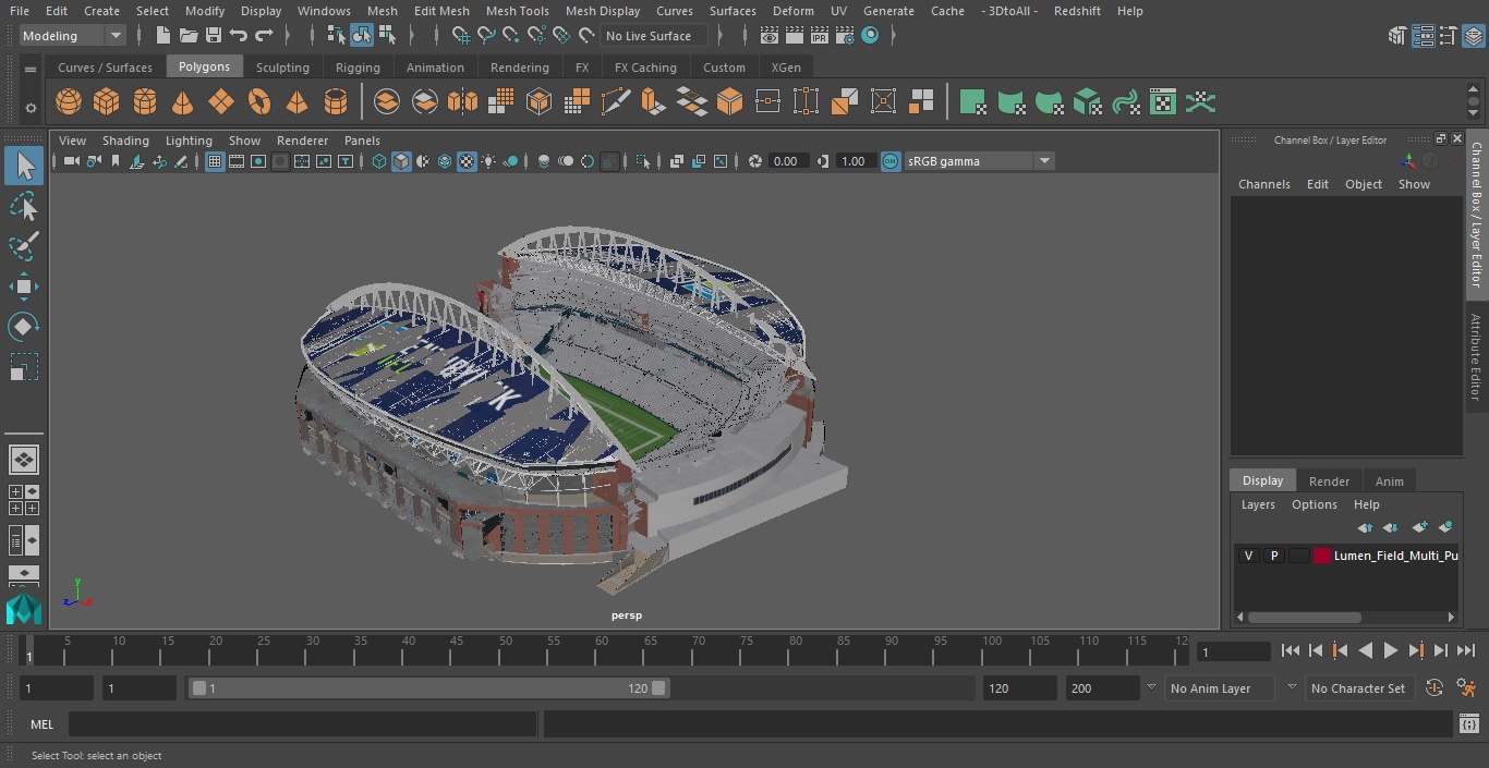 3D Lumen Field Multi Purpose Stadium model