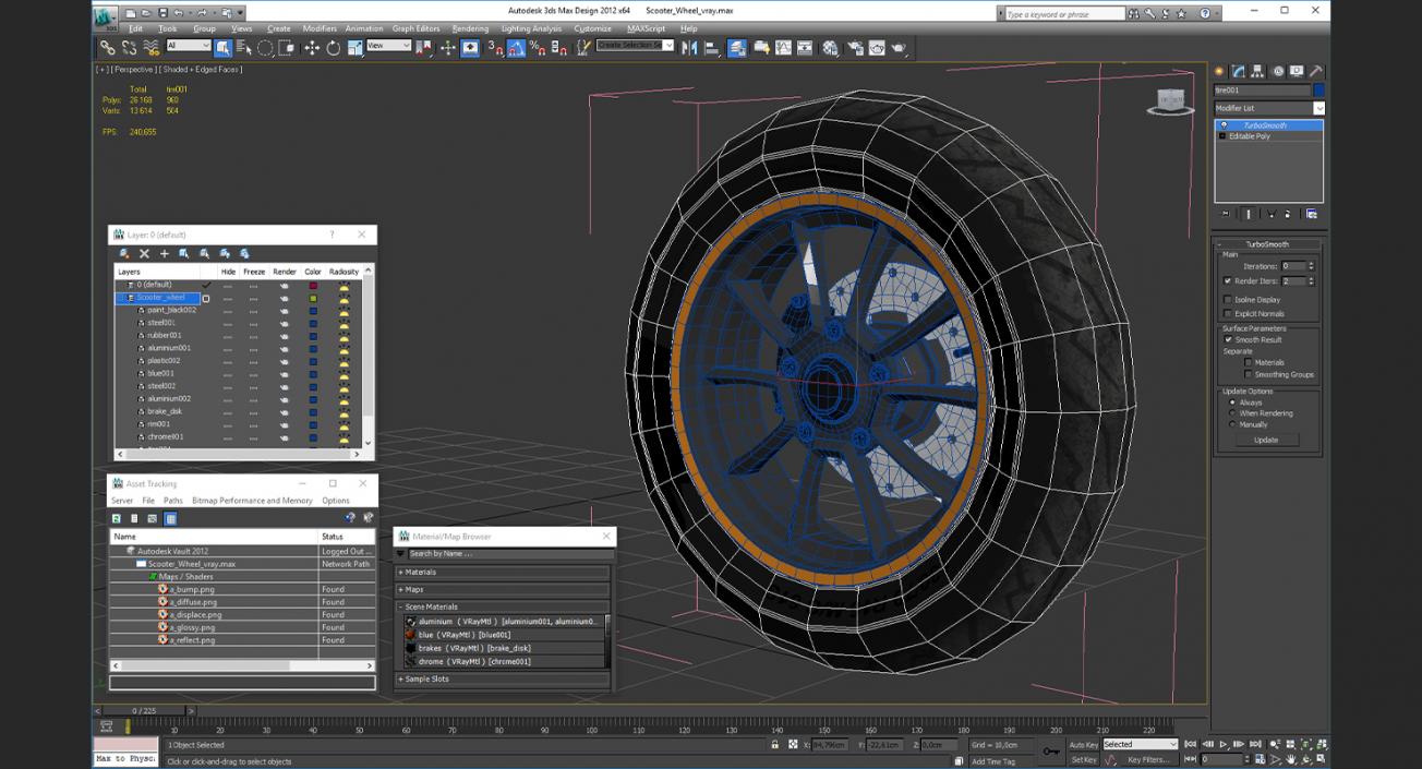 3D Scooter Wheel model