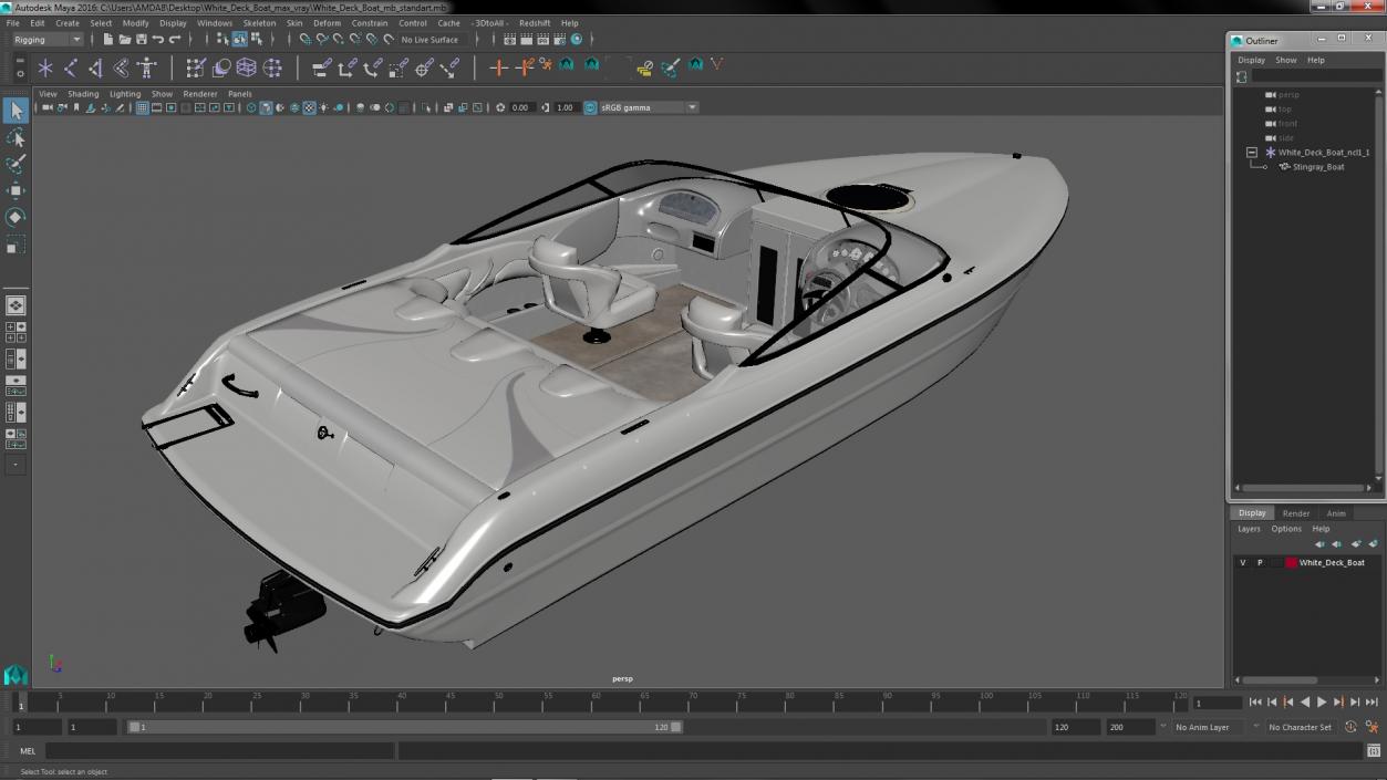 3D model White Deck Boat