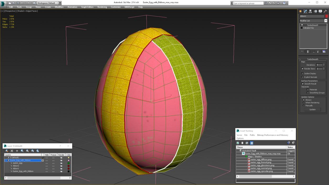 Easter Egg with Ribbon 3D