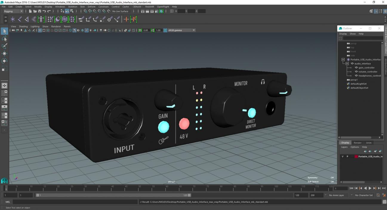 3D Portable USB Audio Interface model