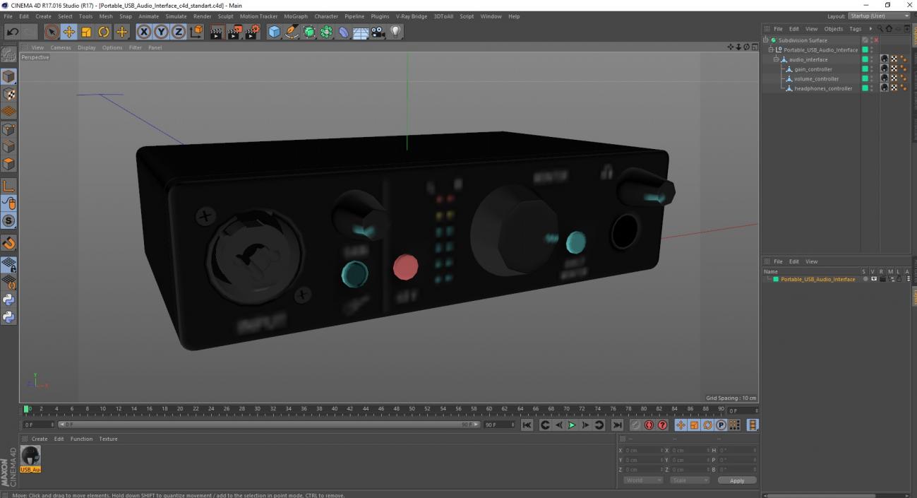 3D Portable USB Audio Interface model