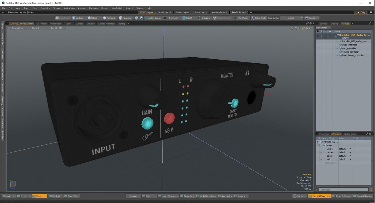 3D Portable USB Audio Interface model