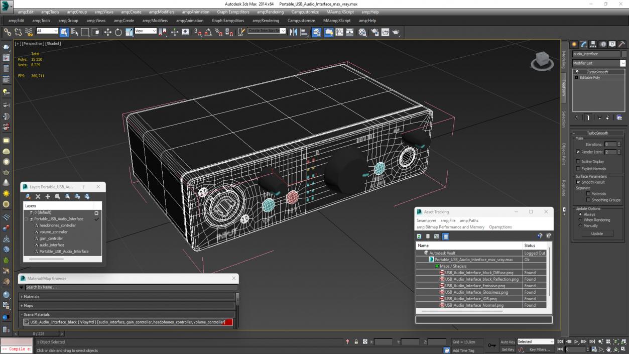 3D Portable USB Audio Interface model