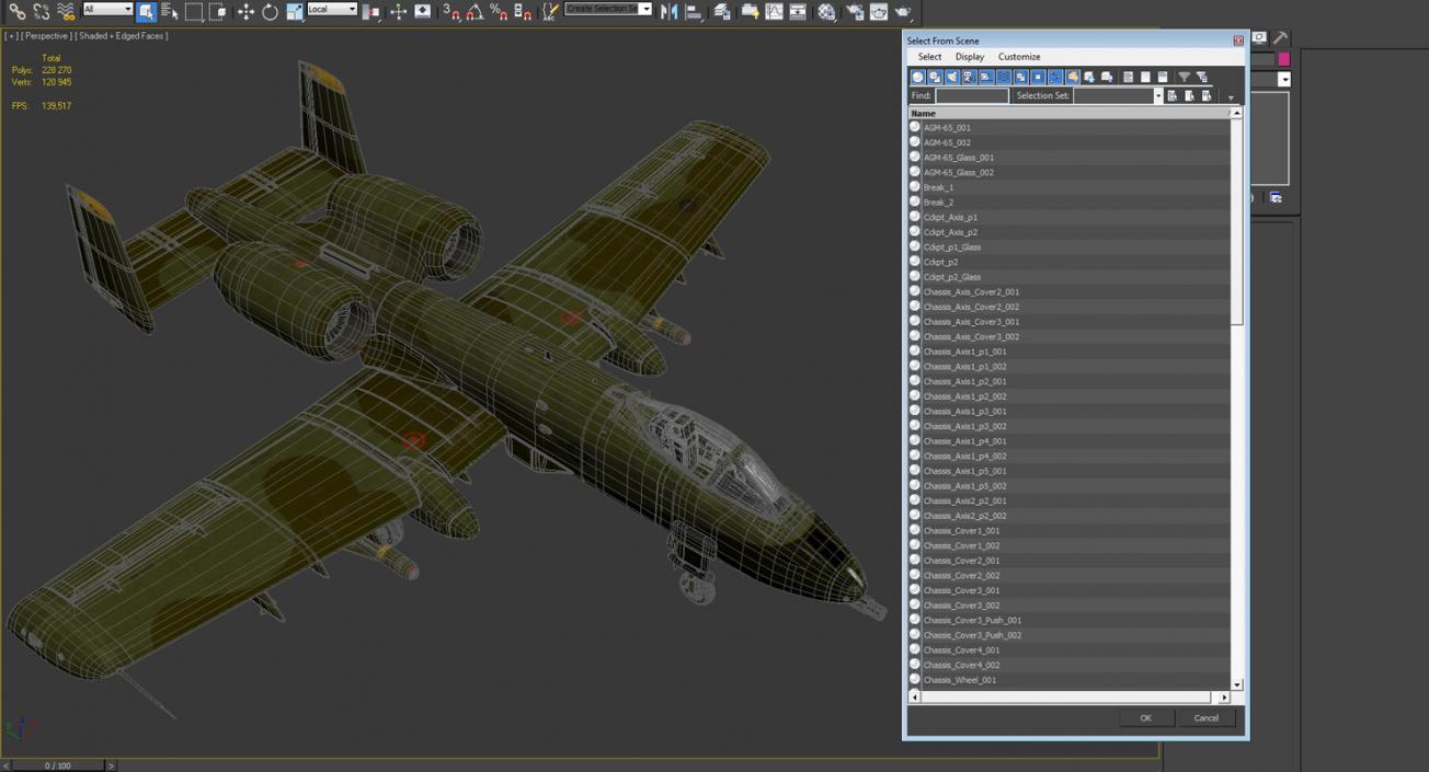 Fairchild Republic A-10 Thunderbolt II Green 3D model