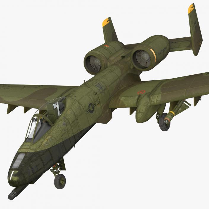 Fairchild Republic A-10 Thunderbolt II Green 3D model