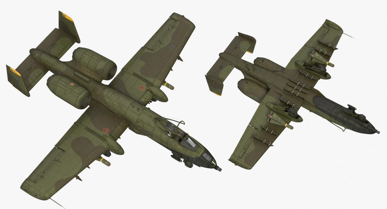 Fairchild Republic A-10 Thunderbolt II Green 3D model