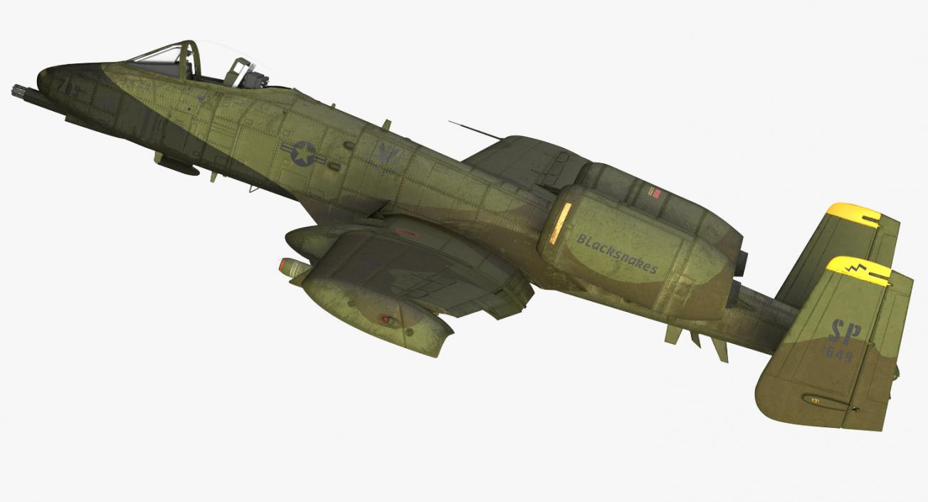 Fairchild Republic A-10 Thunderbolt II Green 3D model