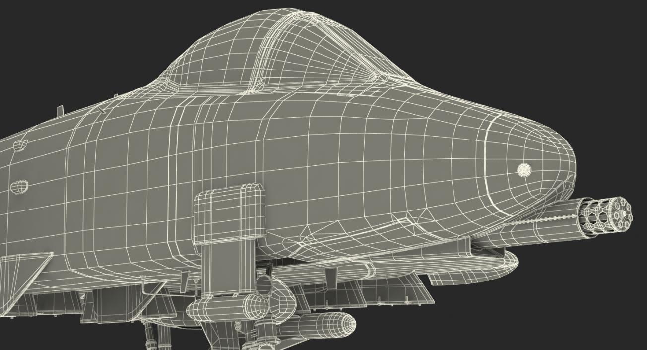 Fairchild Republic A-10 Thunderbolt II Green 3D model