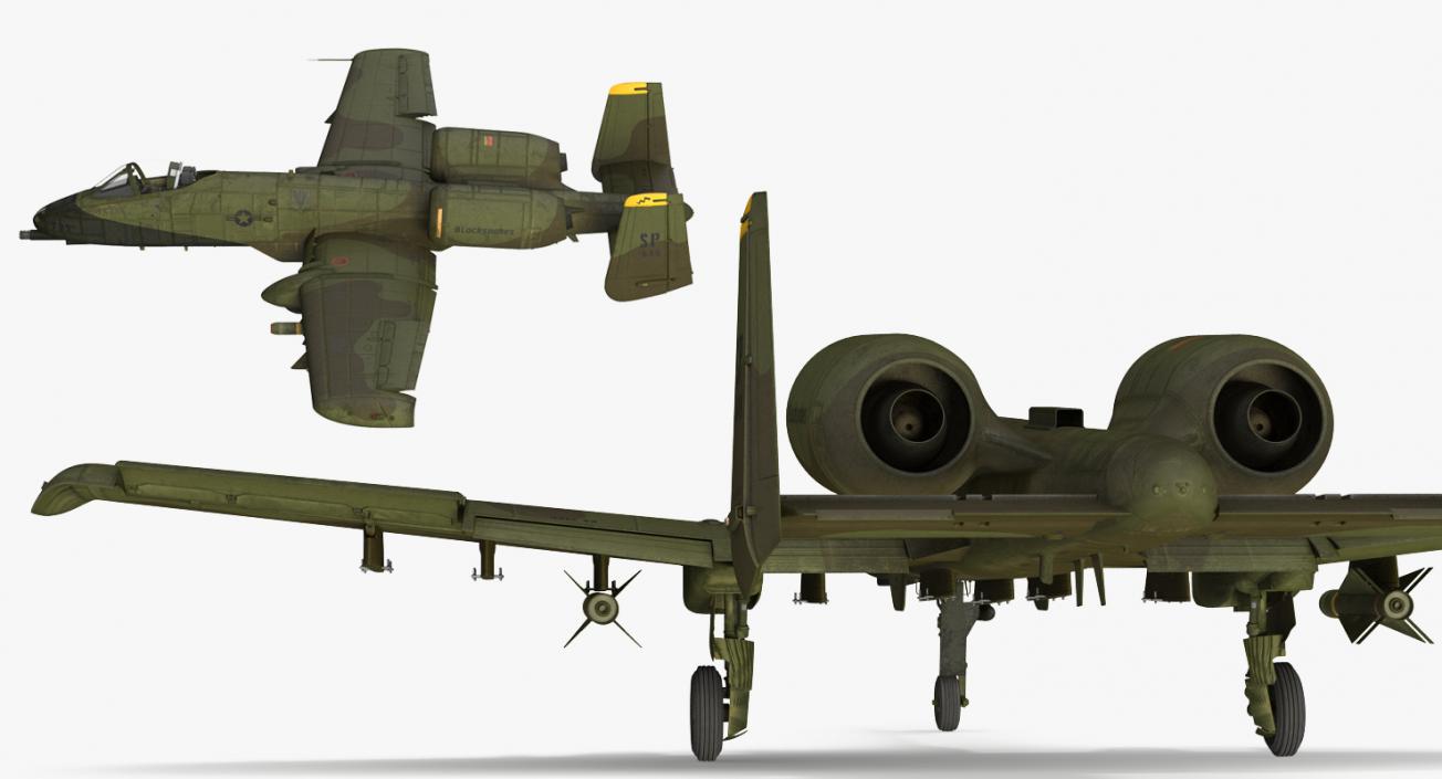 Fairchild Republic A-10 Thunderbolt II Green 3D model