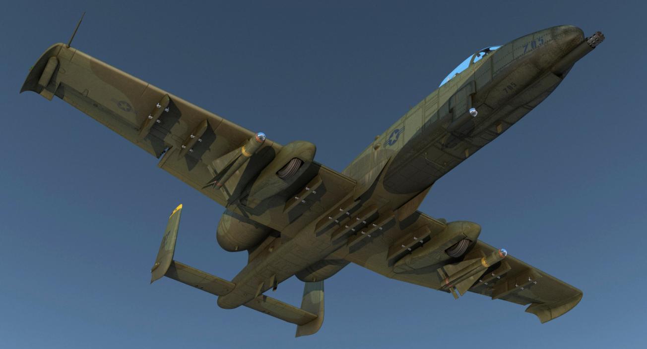 Fairchild Republic A-10 Thunderbolt II Green 3D model