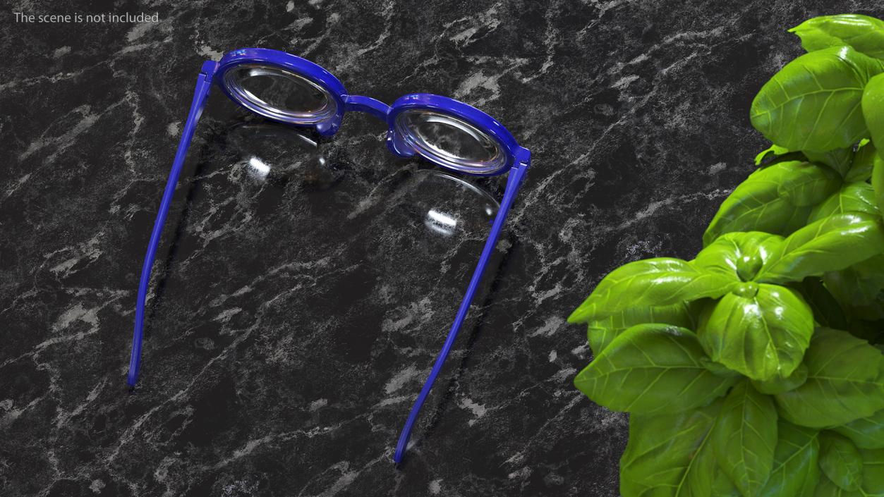 Blue Nerd Glasses 3D