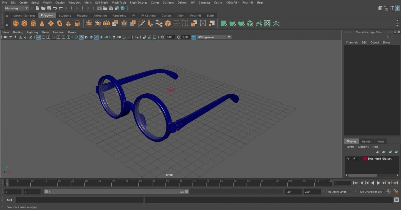 Blue Nerd Glasses 3D