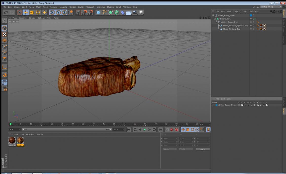 3D Grilled Rump Steak model