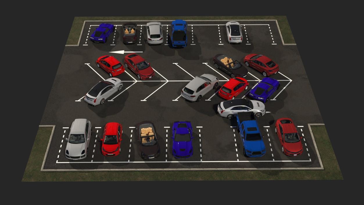 3D On Street Parking 26 Spaces Filled New model