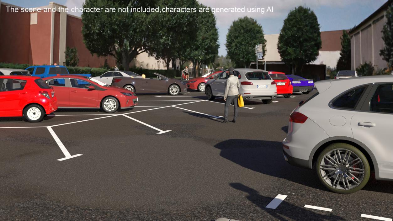 3D On Street Parking 26 Spaces Filled New model