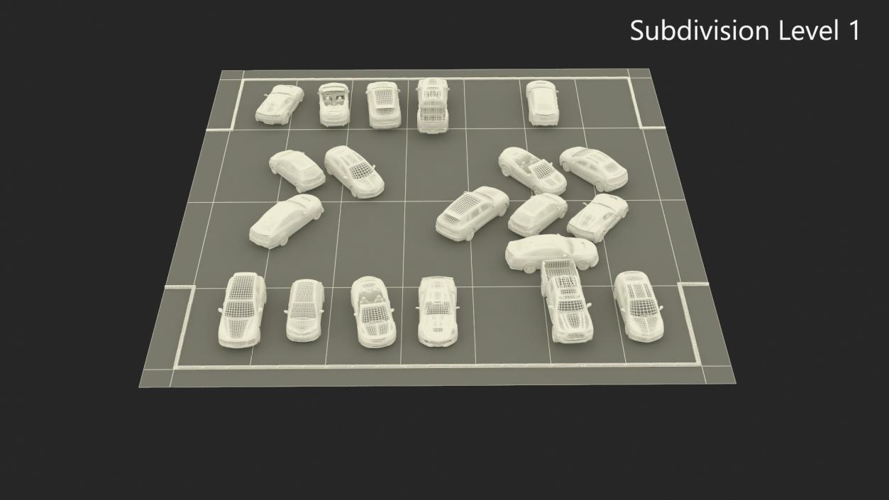 3D On Street Parking 26 Spaces Filled New model